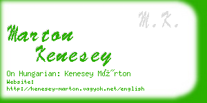 marton kenesey business card